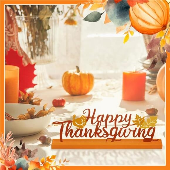 Fall Decorations for Home Happy Thanksgiving Metal Sign Thanksgiving - Picture 6 of 7